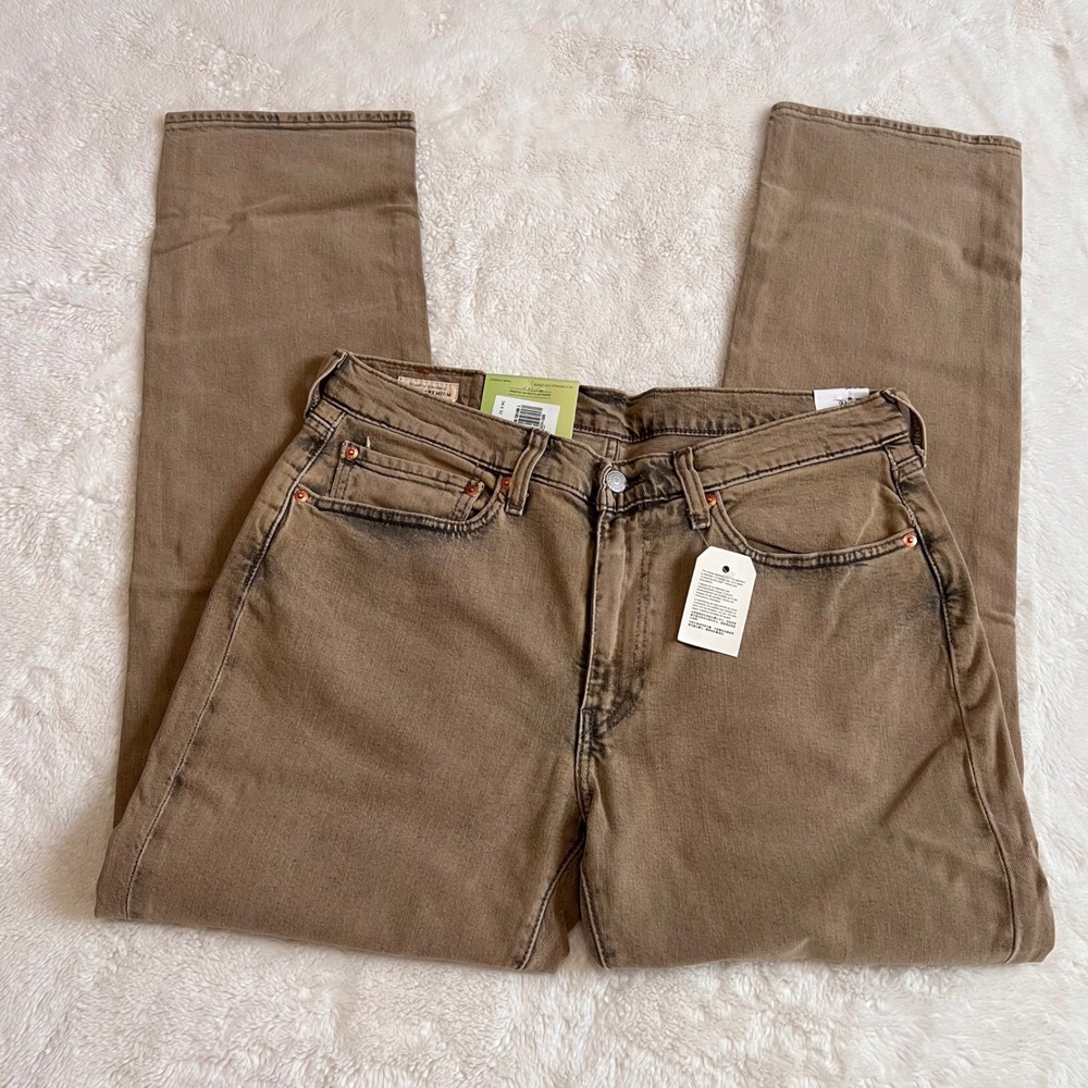 Levi's 514‎ Straight Fit Men's Jeans Mustard Brown Stretch Size 34x32 NWT